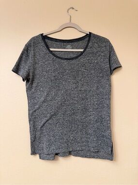 Old Navy Heather Charcoal Scoop Neck Short Sleeve Tee